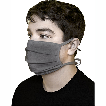 Pongs Cotton Face Mask, Pleated, Washable, Tied, Dark Grey