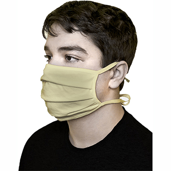Pongs&#174; Cotton Face Mask, Pleated, Washable, Tied, Yellow