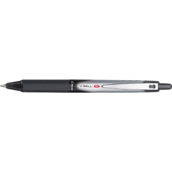 Pilot VBall&#174; Grip Retractable Liquid Ink Rollerball Pens, Extra Fine Point, Black Ink, Dozen
