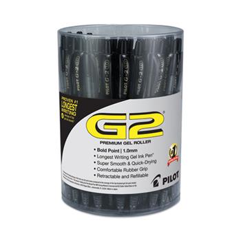 Pilot G2 Premium Retractable Gel Pen, Bold 1 mm, Black Ink, Convenience Pack, 36/Pack