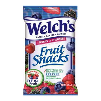 Welch&#39;s Fruit Snacks, Berries &#39;N Cherries, 5 oz., 12/CS