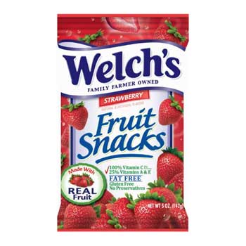 Welch&#39;s&#174; Fruit Snacks, Strawberry, 5 oz., 12/CS