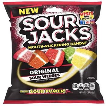 Sour Jacks Gummy Snacks Variety Pack, Original, 5 oz, 12 Bags/Case