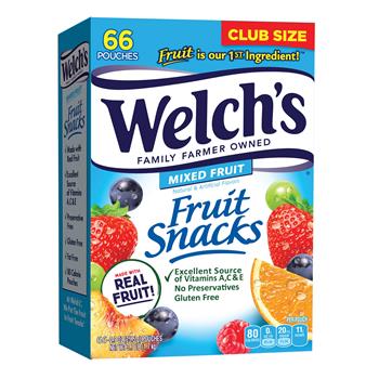 Welch&#39;s Fruit Snacks, 0.9oz, Mixed Fruit, 66/BX