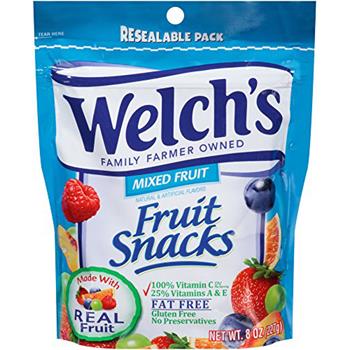 Welch&#39;s Fruit Snacks, Mixed Fruit, 8 oz, 9 Bags/Case