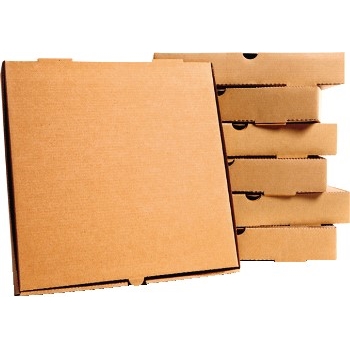 Chef&#39;s Supply Corrugated Pizza Box, Cardboard, 14&quot; L x 14&quot; W, Kraft, 50 Boxes/Bundle