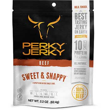 Perky&#174; Jerky Sweet &amp; Snappy Beef Jerky, 2.2 oz., 12/CS