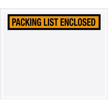 W.B. Mason Co. Packing List Enclosed Panel Face Envelopes, 7” x 5-1/2”, Orange/Black ,1000/Case