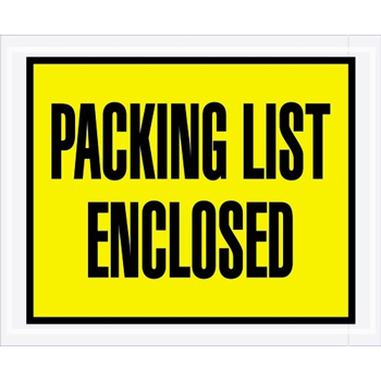 Tape Logic Packing List EncloseD Envelopes, 4 1/2&quot; x 5 1/2&quot;, Yellow, 1000/CS