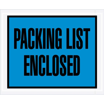 Tape Logic Packing List EncloseD Envelopes, 4 1/2&quot; x 5 1/2&quot;, Blue, 1000/CS