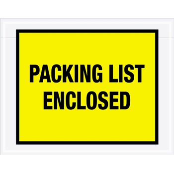 Tape Logic&#174; Packing List EncloseD Envelopes, 7&quot; x 5 1/2&quot;, Yellow, 1000/CS