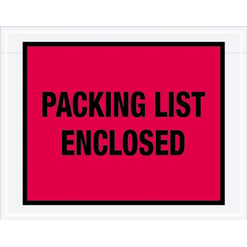 Tape Logic&#174; Packing List EncloseD Envelopes, 7&quot; x 5 1/2&quot;, Red, 1000/CS