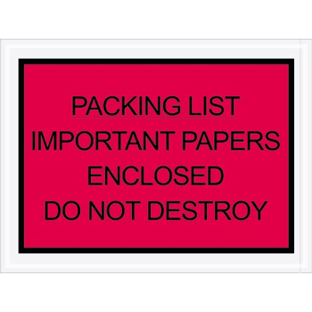 Tape Logic Important Papers EncloseD Envelopes, 4 1/2&quot; x 6&quot;, Red, 1000/CS