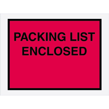 Tape Logic Packing List EncloseD Envelopes, 4 1/2&quot; x 6&quot;, Red, 1000/CS