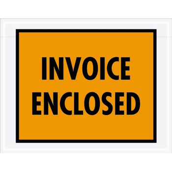 Tape Logic Invoice EncloseD Envelopes, 7&quot; x 5 1/2&quot;, Orange, 1000/CS