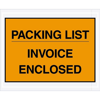 Tape Logic Packing List/Invoice EncloseD Envelopes, 4 1/2&quot; x 5 1/2&quot;, Orange, 1000/CS