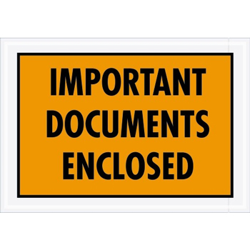 Tape Logic Important Documents EncloseD Envelopes, 5 1/4&quot; x 7 1/2&quot;, Orange, 1000/CS