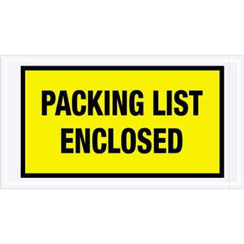 Tape Logic Packing List EncloseD Envelopes, 5 1/2&quot; x 10&quot;, Yellow, 1000/CS