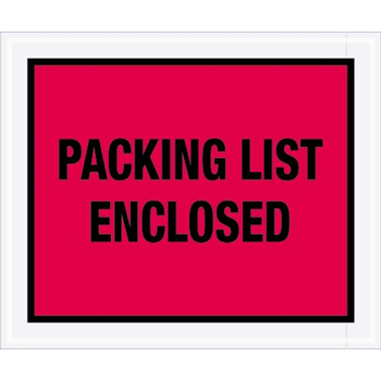 Tape Logic&#174; Packing List EncloseD Envelopes, 10&quot; x 12&quot;, Red, 500/CS