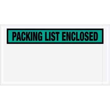 Tape Logic Packing List EncloseD Envelopes, 5 1/2&quot; x 10&quot;, Green, 1000/CS