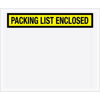 Tape Logic Packing List EncloseD Envelopes, 10&quot; x 12&quot;, Yellow, 500/CS