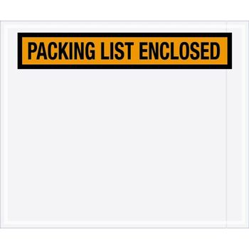 Tape Logic Packing List EncloseD Envelopes, 10&quot; x 12&quot;, Orange, 500/CS