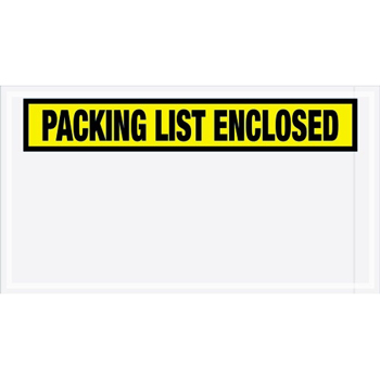 Tape Logic Packing List EncloseD Envelopes, 5 1/2&quot; x 10&quot;, Yellow, 1000/CS