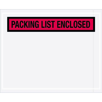 Tape Logic Packing List EncloseD Envelopes, 4 1/2&quot; x 5 1/2&quot;, Red, 1000/CS