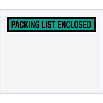 Tape Logic Packing List EncloseD Envelopes, 4 1/2&quot; x 5 1/2&quot;, Green, 1000/CS