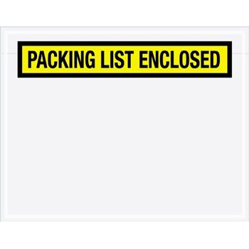 Tape Logic Packing List Enclosed Envelopes, 7&quot; x 5 1/2&quot;, Yellow, 1000/CS