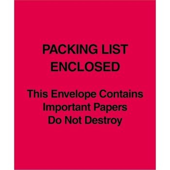 Tape Logic Packing List Enclosed This Envelope Contains&quot; (Paper Face), 5&quot; x 6&quot;, Red, 1000/CS