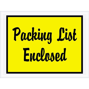 Tape Logic Packing List EncloseD Envelopes, 4 1/2&quot; x 6&quot;, Yellow, 1000/CS