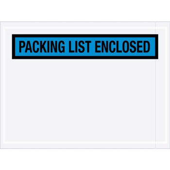 Tape Logic Packing List EncloseD Envelopes, 4 1/2&quot; x 6&quot;, Blue, 1000/CS