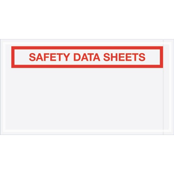 Tape Logic SDS Envelopes, Safety Data Sheets, 5 1/2&quot; x 10&quot;, Clear, 1000/CS