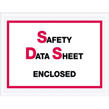 Tape Logic SDS Envelopes, Safety Data Sheet EncloseD, 6 1/2&quot; x 5&quot;, Printed Clear, 1000/CS