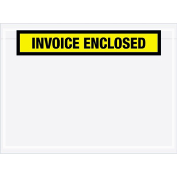 Tape Logic Invoice EncloseD Envelopes, 7 1/2&quot; x 5 1/2&quot;, Yellow, 1000/CS