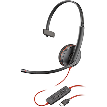 Poly Blackwire Corded Headset C3215, Mono, USB-C, 3.5 mm, PC, Mobile, Universal