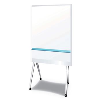 PLUS Mobile Partition Board LG, 38 3/10&quot; x 70 4/5&quot;, White, Aluminum Frame