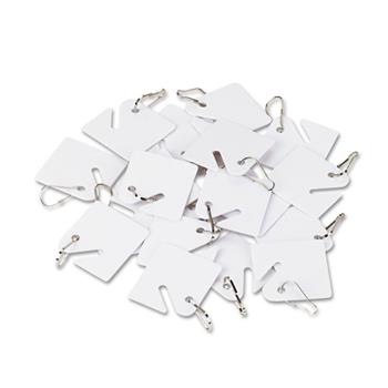 SecurIT&#174; Replacement Slotted Key Cabinet Tags, 1 5/8 x 1 1/2, White, 20/Pack