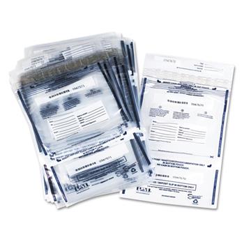 PM Company Clear Dual Deposit Bags, Tamper Evident, Plastic, 11 x 15, 100 Bags/Pack