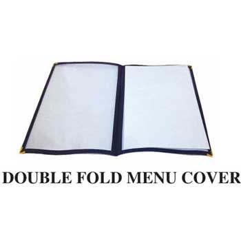 Winco Menu Cover, Double Fold, 9-9/16&quot; x 15&quot;, Black
