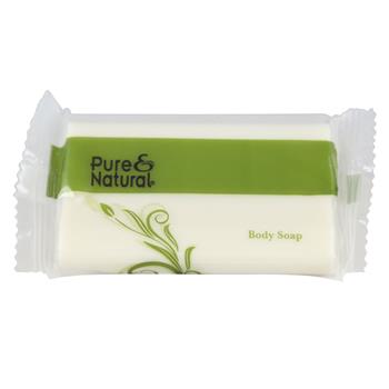 Pure &amp; Natural™ Body &amp; Facial Soap, 1.5 oz, Fresh Scent, White, 500/CT