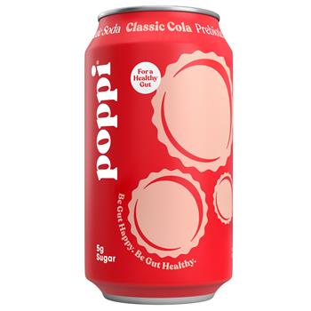 Poppi Prebiotic Classic Cola, 12 oz, 12 Cans/Pack