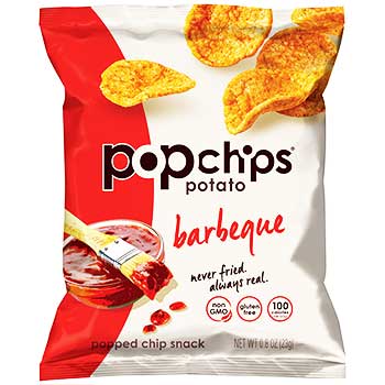 popchips Potato Chips, BBQ, 0.8 oz. Bag, 24/CS