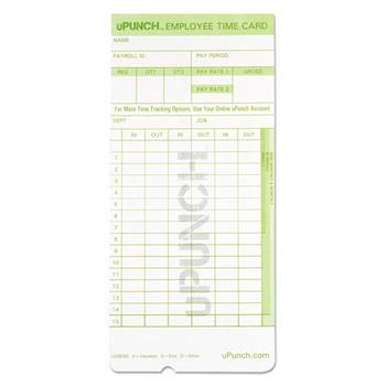 uPunch Time Card for uPunch HN1000, HN3000, HN3600 Bundle, 100/Pk