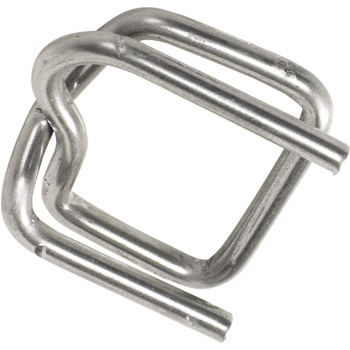 W.B. Mason Co. Wire Poly Strapping Buckles, Heavy-Duty, 1/2 in, Silver, 1000/Case
