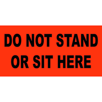 W.B. Mason Co. Vinyl Floor Adhesive Signage, &quot;Do Not Sit or Stand Here&quot;, 12&quot; x 6&quot;