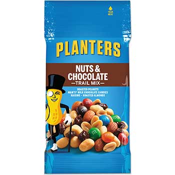 Planters Trail Mix, Nut &amp; Chocolate, 2 oz. Bag, 72/CT