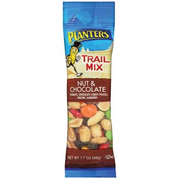 Planters Nut &amp; Chocolate Trail Mix , 1.7 oz. Bags, 18/BX
