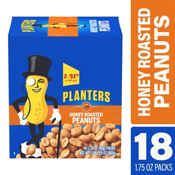 Planters Honey Roasted Peanuts, 1.75 oz., 18/PK